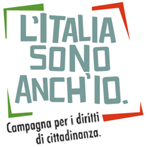 logo della campagna, scritta: l'italia sono anch'io