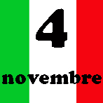 scritta 4 novembre sul tricolore