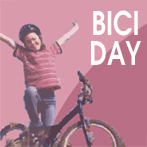 logo del biciday: un ragazzo in bici