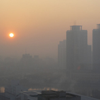 una città con forte smog